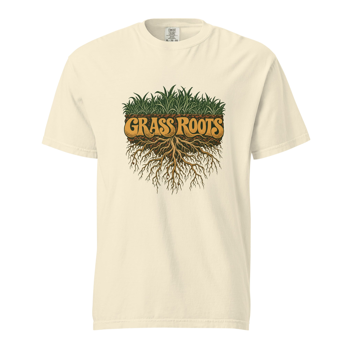 grass roots in ivory, front