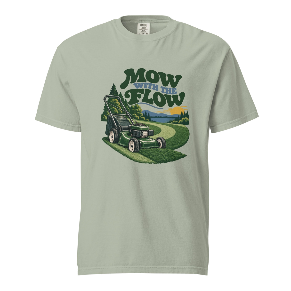 mow with the flow in bay, front