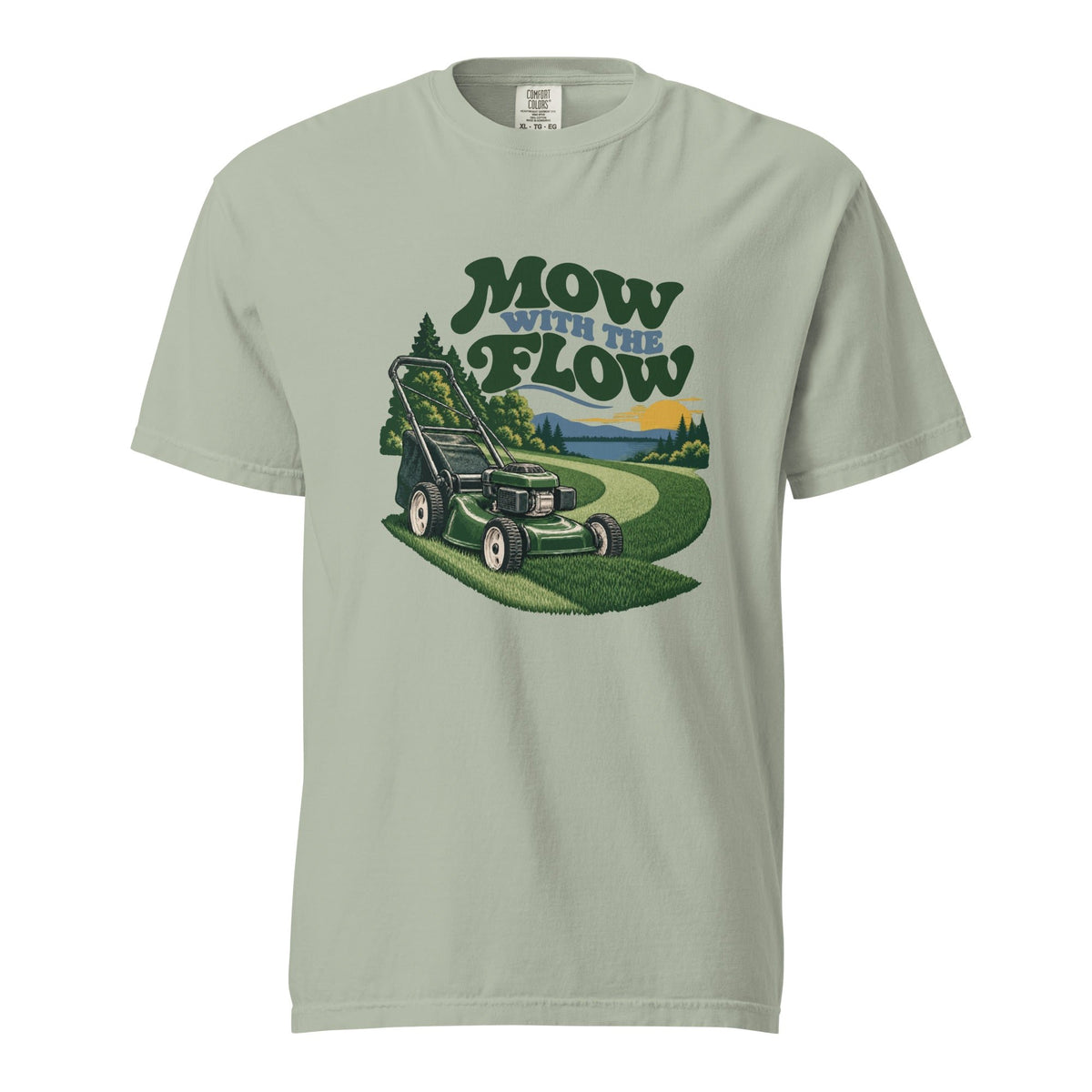 mow with the flow in bay, front