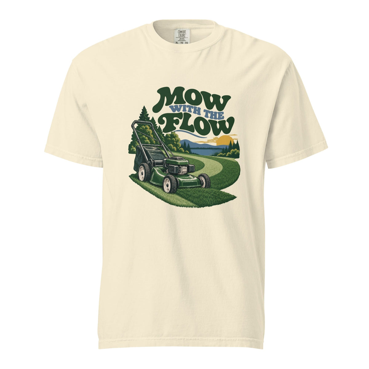 mow with the flow in ivory, front